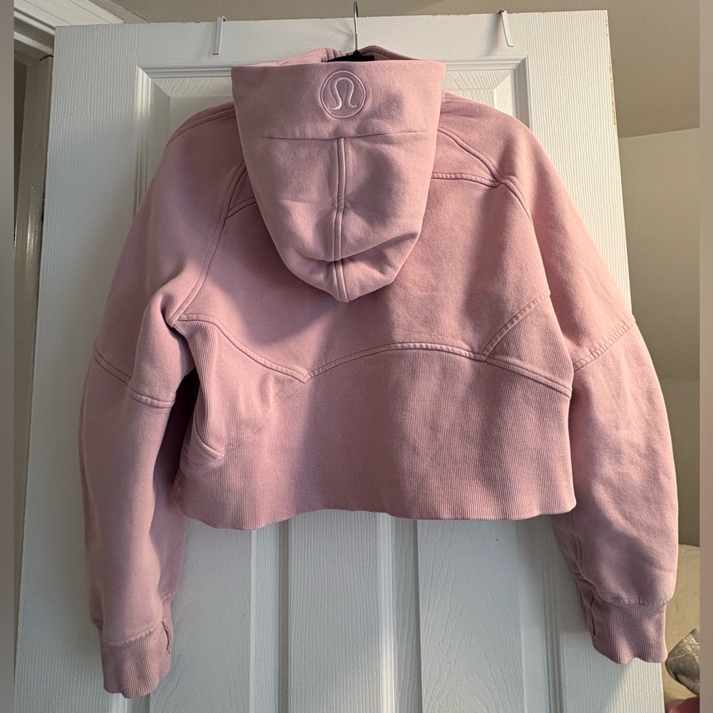 Lululemon Pink cropped quarter zip scuba